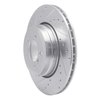 E-Line Drilled & Slotted Silver Brake Rotor, 2005-2008 BMW, Position: Rear Left - image 3