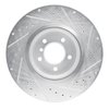 E-Line Drilled & Slotted Silver Brake Rotor, 2007-2015 BMW, Position: Front Left - image 3