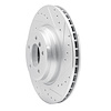 E-Line Drilled & Slotted Silver Brake Rotor, 2007-2015 BMW, Position: Front Right - image 1