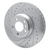 E-Line Drilled & Slotted Silver Brake Rotor, 2007-2008 BMW, Position: Front Left - image 2
