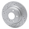 E-Line Drilled & Slotted Silver Brake Rotor, 2008-2013 BMW, Position: Rear Left - image 1