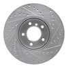 E-Line Drilled & Slotted Silver Brake Rotor, 2007-2021 BMW, Position: Front Left - image 2