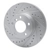 E-Line Drilled & Slotted Silver Brake Rotor, 2007-2021 BMW, Position: Front Left - image 3