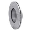 E-Line Drilled & Slotted Silver Brake Rotor, 2007-2021 BMW, Position: Front Right - image 3