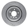E-Line Drilled & Slotted Silver Brake Rotor, 2008-2013 BMW, Position: Rear Left - image 3