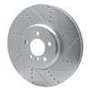 E-Line Drilled & Slotted Silver Brake Rotor, 2009-2017 BMW, Position: Right Front - image 3