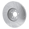 E-Line Drilled & Slotted Silver Brake Rotor, 2009-2017 BMW, Position: Left Front - image 1