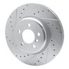 E-Line Drilled & Slotted Silver Brake Rotor, 2011-2019 BMW, Position: Front Left - image 3