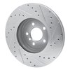 E-Line Drilled & Slotted Silver Brake Rotor, 2011-2019 BMW, Position: Front Left - image 4