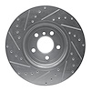 E-Line Drilled & Slotted Silver Brake Rotor, 2011-2019 BMW, Position: Front Right - image 1