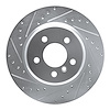 E-Line Drilled & Slotted Silver Brake Rotor, 2011-2016 BMW, Position: Rear Left - image 1