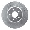 E-Line Drilled & Slotted Silver Brake Rotor, 2010-2019 BMW, Position: Rear Left - image 3