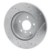 E-Line Drilled & Slotted Silver Brake Rotor, 2011-2016 BMW, Position: Rear Left - image 2