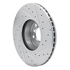 E-Line Drilled & Slotted Silver Brake Rotor, 2012-2021 BMW, Position: Front Left - image 1