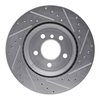 E-Line Drilled & Slotted Silver Brake Rotor, 2012-2020 BMW, Position: Rear Left - image 2
