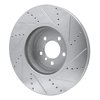 E-Line Drilled & Slotted Silver Brake Rotor, 2013-2020 BMW, Position: Front Left - image 2
