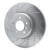 E-Line Drilled & Slotted Silver Brake Rotor, 2013-2020 BMW, Position: Front Left - image 3