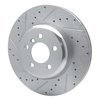 E-Line Drilled & Slotted Silver Brake Rotor, 2013-2021 BMW, Position: Rear Left - image 4