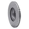 E-Line Drilled & Slotted Silver Brake Rotor, 2012-2018 BMW, Position: Front Right - image 2