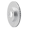 E-Line Drilled & Slotted Silver Brake Rotor, 2014-2021 BMW, Position: Front Left - image 1