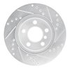 E-Line Drilled & Slotted Silver Brake Rotor, 2014-2021 BMW, Position: Front Left - image 3
