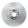 E-Line Drilled & Slotted Silver Brake Rotor, Fits Select BMW, Position: Right Front - image 1