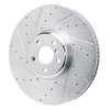 E-Line Drilled & Slotted Silver Brake Rotor, Fits Select BMW, Position: Right Front - image 2