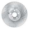 E-Line Drilled & Slotted Silver Brake Rotor, Fits Select BMW, Position: Left Front - image 1