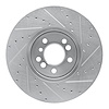 E-Line Drilled & Slotted Silver Brake Rotor, 2000-2006 BMW, Position: Front Left - image 1