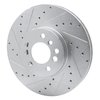 E-Line Drilled & Slotted Silver Brake Rotor, 2000-2006 BMW, Position: Front Left - image 2
