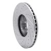 E-Line Drilled & Slotted Silver Brake Rotor, 2000-2006 BMW, Position: Front Right - image 2