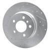 E-Line Drilled & Slotted Silver Brake Rotor, 2000-2006 BMW, Position: Rear Left - image 2