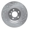 E-Line Drilled & Slotted Silver Brake Rotor, 2000-2006 BMW, Position: Rear Left - image 3