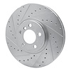 E-Line Drilled & Slotted Silver Brake Rotor, 2002-2006 BMW, Position: Front Left - image 1