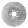 E-Line Drilled & Slotted Silver Brake Rotor, 2002-2006 BMW, Position: Front Left - image 3