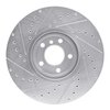 E-Line Drilled & Slotted Silver Brake Rotor, 2002-2006 BMW, Position: Front Right - image 2