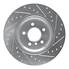 E-Line Drilled & Slotted Silver Brake Rotor, 2002-2006 BMW, Position: Rear Left - image 1