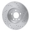 E-Line Drilled & Slotted Silver Brake Rotor, 2004-2010 BMW, Position: Front Left - image 3