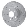 E-Line Drilled & Slotted Silver Brake Rotor, 2004-2010 BMW, Position: Front Left - image 4