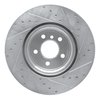 E-Line Drilled & Slotted Silver Brake Rotor, 2007-2019 BMW, Position: Rear Left - image 2