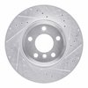 E-Line Drilled & Slotted Silver Brake Rotor, 2007-2019 BMW, Position: Rear Right - image 2