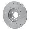 E-Line Drilled & Slotted Silver Brake Rotor, 2007-2018 BMW, Position: Front Left - image 1