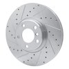 E-Line Drilled & Slotted Silver Brake Rotor, 2007-2018 BMW, Position: Front Left - image 2