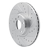 E-Line Drilled & Slotted Silver Brake Rotor, 2007-2018 BMW, Position: Front Right - image 1