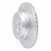 E-Line Drilled & Slotted Silver Brake Rotor, 2007-2019 BMW, Position: Rear Left - image 3