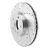 E-Line Drilled & Slotted Silver Brake Rotor, 2007-2019 BMW, Position: Front Left - image 1