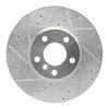 E-Line Drilled & Slotted Silver Brake Rotor, 2007-2019 BMW, Position: Front Left - image 4