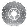 E-Line Drilled & Slotted Silver Brake Rotor, 2007-2019 BMW, Position: Front Right - image 1