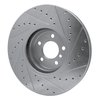 E-Line Drilled & Slotted Silver Brake Rotor, 2008-2019 BMW, Position: Front Left - image 3
