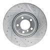 E-Line Drilled & Slotted Silver Brake Rotor, 2011-2018 BMW, Position: Front Left - image 1